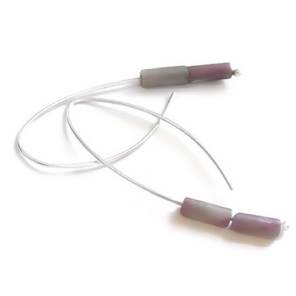 925 sterling silver rhodonite gemstone earrings - Picture 1 of 8